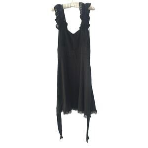 Rich Fashion women black lace dress size 4 side zipper lightweight dress